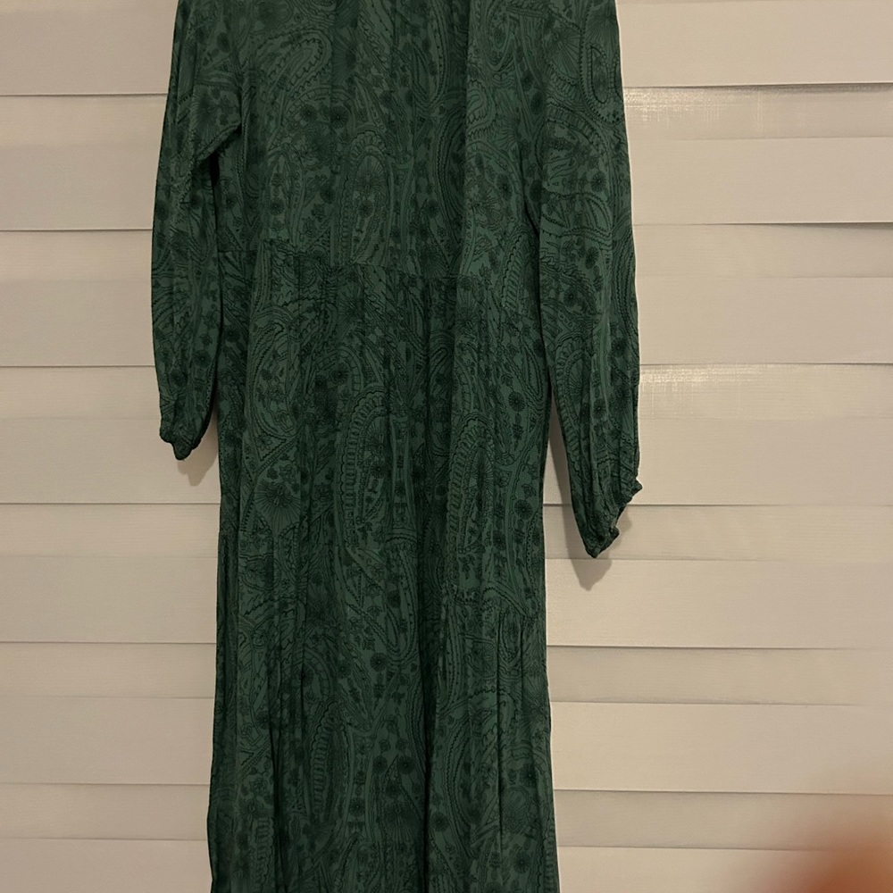 Green and Black midi dress